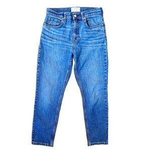 EVERLANE High Rise Straight Ankle Denim Jeans Size 28 in Medium Blue Wash